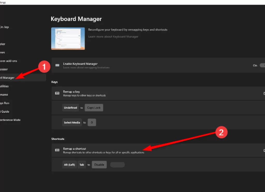 Keyboard-manager-powertoys